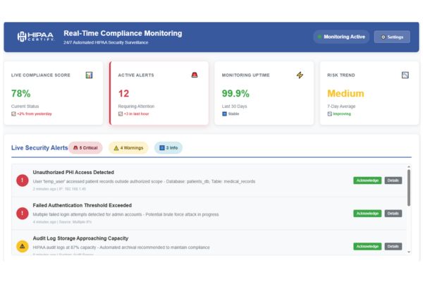 HIPAA Compliance Monitoring Dashboard HIPAA Compliance Monitoring Dashboard